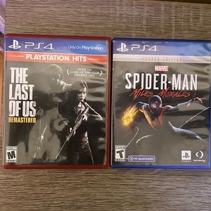 2 bundle ps4 games!! The last of us (remastered) and Spiderman miles morales.